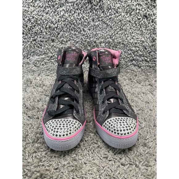 Sketchers Twinkle Toes Metallic Hightop Sneakers Light Up Girls US Size 5 - Picture 2 of 16
